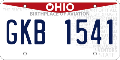 OH license plate GKB1541