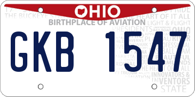 OH license plate GKB1547