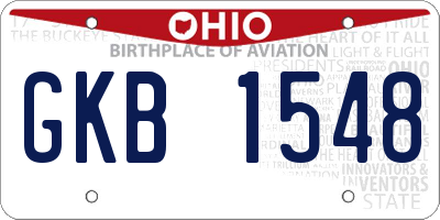 OH license plate GKB1548