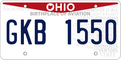 OH license plate GKB1550