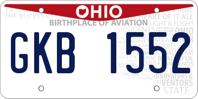 OH license plate GKB1552