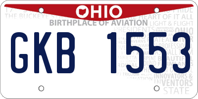 OH license plate GKB1553