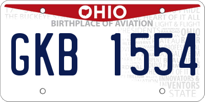 OH license plate GKB1554