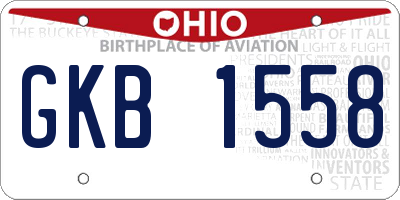 OH license plate GKB1558
