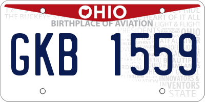 OH license plate GKB1559