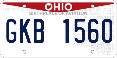 OH license plate GKB1560
