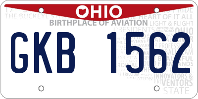 OH license plate GKB1562