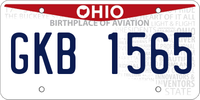 OH license plate GKB1565