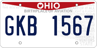OH license plate GKB1567