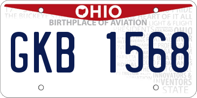 OH license plate GKB1568