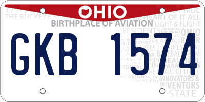 OH license plate GKB1574