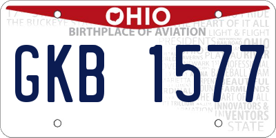 OH license plate GKB1577