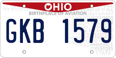 OH license plate GKB1579