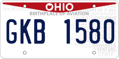 OH license plate GKB1580