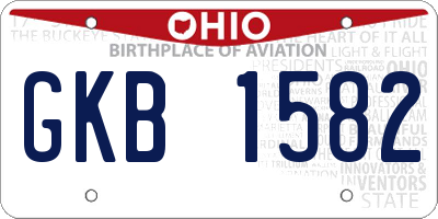 OH license plate GKB1582