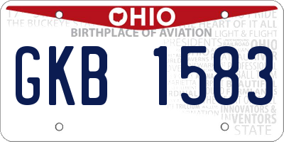 OH license plate GKB1583