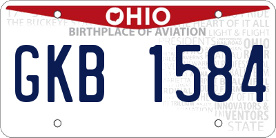 OH license plate GKB1584
