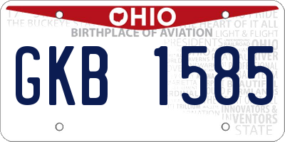OH license plate GKB1585