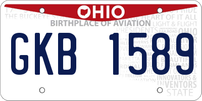 OH license plate GKB1589