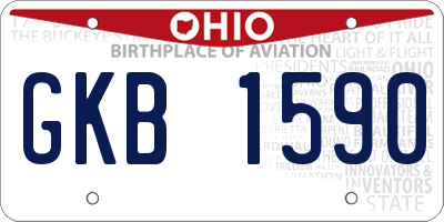 OH license plate GKB1590