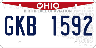 OH license plate GKB1592