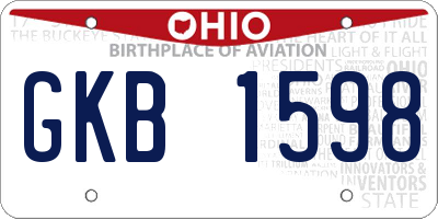 OH license plate GKB1598