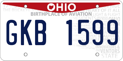 OH license plate GKB1599