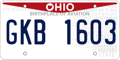 OH license plate GKB1603
