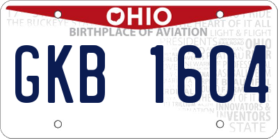 OH license plate GKB1604