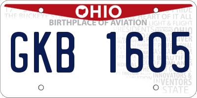 OH license plate GKB1605