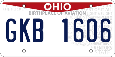 OH license plate GKB1606