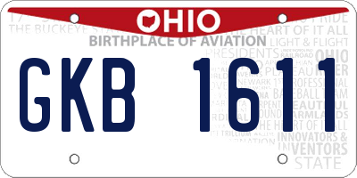 OH license plate GKB1611