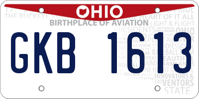 OH license plate GKB1613