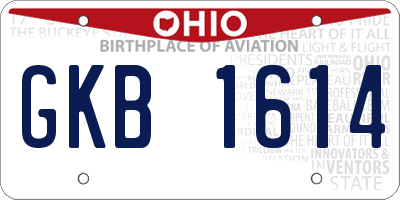 OH license plate GKB1614