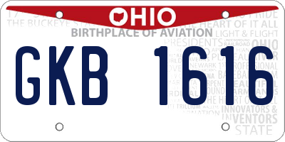 OH license plate GKB1616