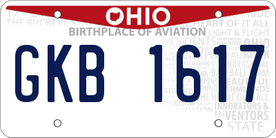 OH license plate GKB1617
