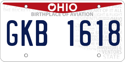 OH license plate GKB1618