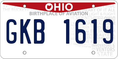 OH license plate GKB1619