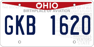 OH license plate GKB1620