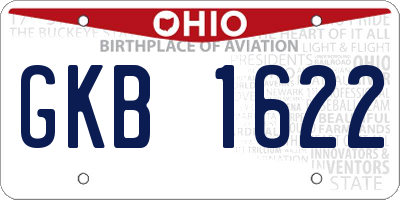 OH license plate GKB1622