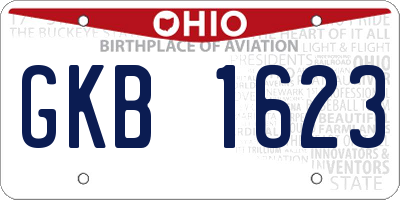 OH license plate GKB1623