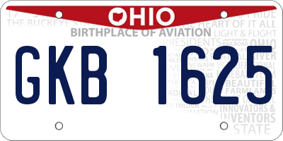 OH license plate GKB1625