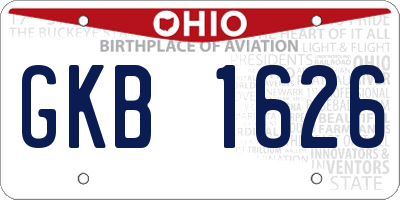 OH license plate GKB1626