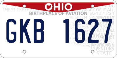 OH license plate GKB1627