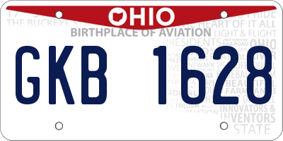 OH license plate GKB1628
