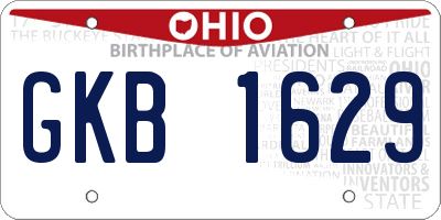 OH license plate GKB1629