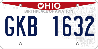 OH license plate GKB1632