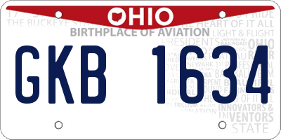 OH license plate GKB1634