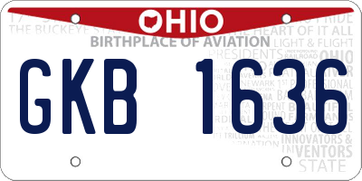 OH license plate GKB1636