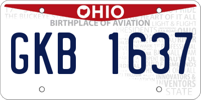 OH license plate GKB1637